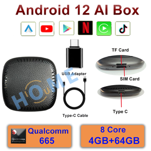 Boîte Android 12 Carplay Ai Box Android Snapdragon 4G+64G <span class=keywords><strong>MirrorLink</strong></span> sans fil AI Box pour Kia VW Toyota <span class=keywords><strong>Peugeot</strong></span> Volvo universel - Product Image 4