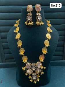 Ensemble de collier et boucles d'oreilles pour femmes de qualité supérieure avec zircon et pierres, bijoux de luxe tendance, collection d'exportation en gros - Product Image 2