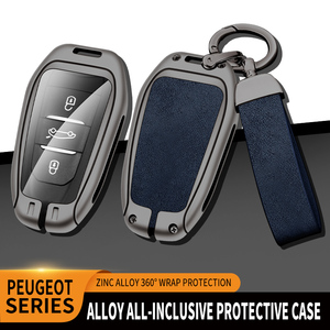 Étui de protection pour clé de voiture en métal avec logo personnalisé pour Peugeot 208 308 408 508 2008 3008 4008 5008 Citroën C1 C2 C3-XR C4 C6 Picasso DS <span class=keywords><strong>DS4</strong></span> - Product Image 4