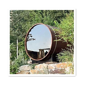 Precio de Mayorista Sauna Exterior Tipo Barril para 4 Personas, Sauna Tradicional de Cedro Rojo con Cubeta en Venta - Product Image 2