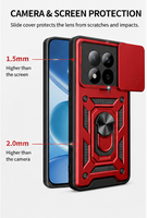 Étui de protection pour téléphone Redmi Note15/14/12 Pro 5G avec protection coulissante de l'objectif et anti-traces de doigts Fundas Carcasa