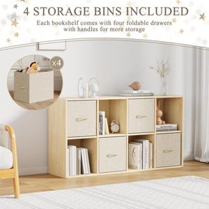 Étagère cube en bois massif pour livres avec cadre et bac, étagère verticale ou horizontale, pour <span class=keywords><strong>chambre</strong></span>, salon, bureau, étagères ouvertes - Product Image 4