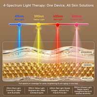 Masque facial LED EYCO, masque de photothérapie avec lumières rouges et infrarouges, rechargeable, télécommande pour usage domestique