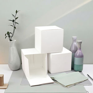 カスタムロゴ入りリサイクル可能な白い厚紙箱 ギフト＆クラフトキャンドル包装用 350g 小型 白い厚紙箱 - Product Image 4