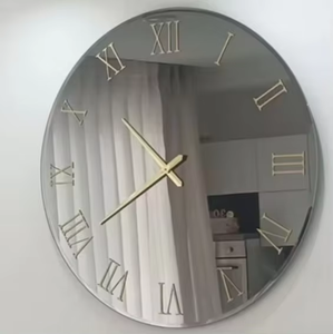 60cm Indoor With LED Night Light Glass LivingRoom Wall Hanging Watch Roman Number Home Decor Large Mirror Clock Dropshipping DDP