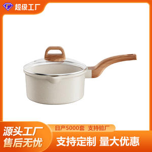 Olla para leche de piedra Maifan de 18 cm con tapa, compatible con inducción, para sopa, comida para bebés y uso doméstico. - Product Image 5