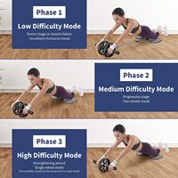 Roue abdominale avec résistance réglable et rebond automatique, équipement d'entraînement détachable pour la musculation avec genouillère
