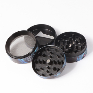 50mm Metal Zinc Alloy Herb Grinder Hot Selling 4-Layer Flat Free Type Frosted <b>Technics</b> Customizable Logo Tobacco Grinding - Product Image 6