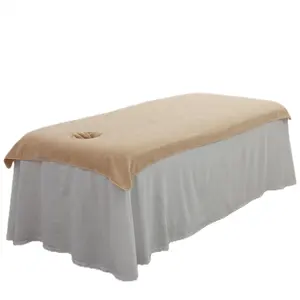 Professional Spa Massage Table Toalha Folha macia Velvet Beauty salon Folha de cama com buraco rosto 100x200cm