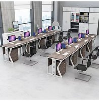 Escritorio de Oficina Moderno y Sencillo para Coworking, Estación de Trabajo para Empleados, Escritorio para 2 o 4 Personas