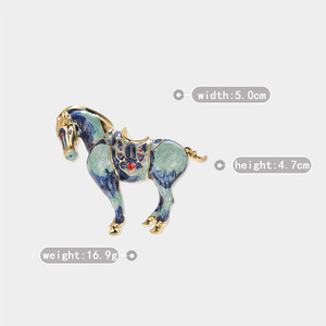Broche de Luxo Xiliangfeizi em Liga de Prata Esmaltada com Cavalo e Unicórnio, Joia Fina da Moda, Presente para Festas e Noivados - Product Image 6
