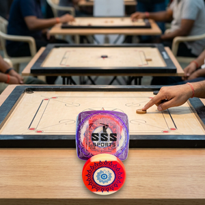 PVC Full Color <b>Carrom</b> <b>Board</b> Table Game with Custom Logo Gift Box Indoor Family Entertainment OEM ODM Striker Set - Product Image 3