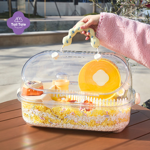 Jaula 6 en 1 con Todos los Accesorios, Rueda, Botella, Plato, Escondite, Visión Totalmente Transparente para Hámster Enano, Transportín de Viaje - Product Image 3