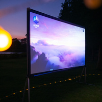 Écran de Projection Portable Professionnel 120 Pouces HD, Écran Avant/Arrière pour Films Intérieur/Extérieur Home Cinéma 16:9 4K