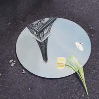 Miroir rond sur mesure en acrylique, feuille acrylique dorée, argentée, or rose, panneau de miroir circulaire en acrylique pour signalétique, décoration de fond