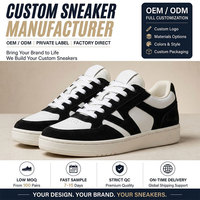 Fabricant de baskets noires et blanches, étiquette privée personnalisée, OEM ODM, logo personnalisé, production en gros directe d'usine, chaussures décontractées pour hommes