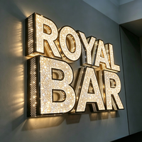 Lettres en acrylique 3D LED étanches à effet lumineux étoile diamantée pour publicité directionnelle, couleurs personnalisables