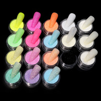 6jar/set Nail Art Glitter Poudre 5 Styles Ongles Décoration Nail Poudre