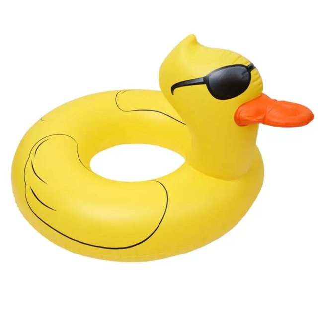 Custom Yellow Duck Inflatable PVC Thickened Swimming Pool Ring for Children
