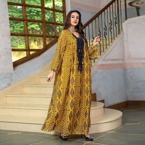 Abaya Jalabiya Casual Primaverile da Donna con Ricamo Colorato in Stile Dubai, dal Sudan, Marocco e Turchia - Product Image 5