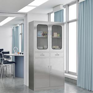 <span class=keywords><strong>Armoire</strong></span> de clinique médicale en acier inoxydable Mobilier de bureau médical Stockage des médicaments de <span class=keywords><strong>pharmacie</strong></span> Classeur de dossiers médicaux d'hôpital - Product Image 2