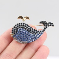 Broche élégante Baleine Bleue pour Femme, Épingle de Corsage Haut de Gamme Motif Animal Marin