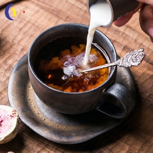 Wholesale Creative Customized Logo 160ml Wide <b>Coffee</b> Cup Porcelain Ceramic Reusable <b>Coffee</b> Cups and Mugs <b>Gift</b> Set - Product Image 3