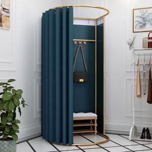 <b>Gold</b> Frame Detachable Portable Fitting Room, Colorful Indoor and Outdoor Circular Changing Room Garments Store Display Equipment - Product Image 3