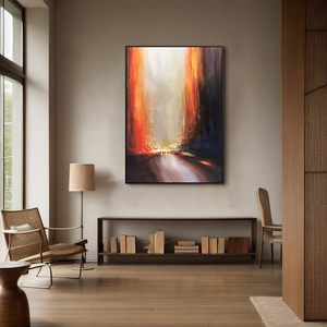 Dipinto a Olio Astratto Rosso di Grandi Dimensioni Fatto a Mano, Misure Personalizzabili, Design Personalizzati, Vendita all'Ingrosso per Soggiorno - Product Image 4