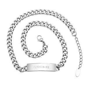 สร้อยคอเหล็กไทเทเนียมสำหรับผู้ชาย ดีไซน์โค้งรูปทรงเรขาคณิต ของขวัญเครื่องประดับ - Product Image 5