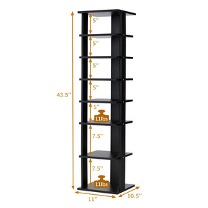 Vertical Wooden Space Saving Shoe Rack for Front Door Ample Storage Spaces Multi-functional Use Sturdy Durable Adjustable - Product Image 3