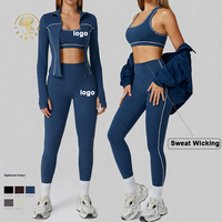 Ensemble de yoga extensible quatre directions pour femme, tissu léger, legging taille haute, tenue de sport