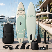 Planche de SUP gonflable tout usage 10ft6 à faible MOQ, avec pont large tissé Drop Stitch et coussin de pont en EVA, pour propriétaires de marques, pour eaux calmes