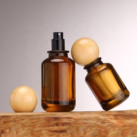 ONO Étiquettes personnalisées 30ml 50ml 100ml Flacon de parfum vide rond en verre brun avec bouchon pour emballage cosmétique