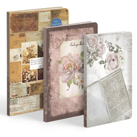 Carnet de notes à couverture rigide en papier texturé floral vieilli, carnet de voyage premium, planificateur, bloc-notes pour loisirs, écriture et passe-temps