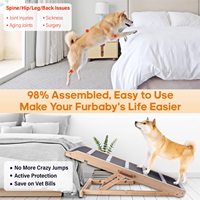 Rampe pour chien réglable ZMaker pour lit, escalier pliable pour animaux de compagnie avec surface en caoutchouc antidérapante, rampes en bois pour animaux de compagnie