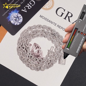 Hip Hop <strong>Necklace</strong> 6mm <strong>Infinity</strong> Cuban Chain <strong>Gold</strong> Plated Solid Sterling Silver 925 Cuban Link Chain VVS Moissanite Hip Hop Jewelry - Product Image 2