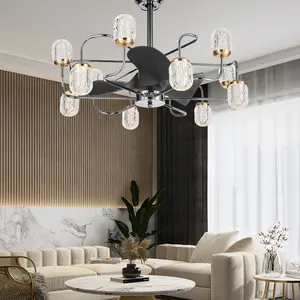 modern cheap price low profile chandelier combo lighting ceiling fan with led light
