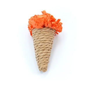 Ice Cream Cone Cat Toy <b>Paper</b> Material Pinkish <b>Orange</b> Color Chew Toy For Kittens Self Entertainment Teeth Grinding - Product Image 1