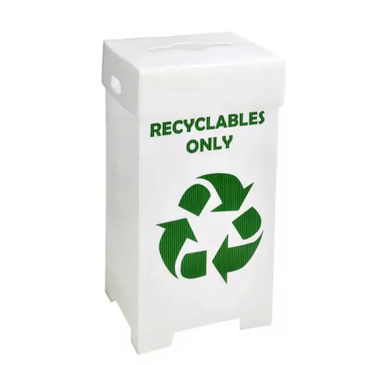 Fabrikant Directe Groothandel Goedkope Gegolfd Plastic Recyclingbakken Correx Prullenbak Voldoende Capaciteit