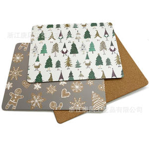 Mantel de Corcho Rectangular Zhejiang Tangfeng Craft, Mantel Individual de MDF con Aislamiento Térmico, Diseño Navideño, Patrón Personalizado TW6523 - Product Image 2