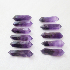Tự Nhiên 5 Cm Thạch Anh Tím Cụm Chữa Bệnh Pha Lê Đá Lục Giác Cột Hai Chiều Chỉ Cán Đá Đánh Bóng Nhà Phong Thủy - Product Image 3