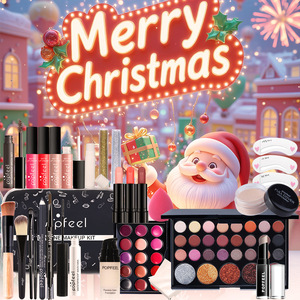 Palette de fards <span class=keywords><strong>à</strong></span> paupières tout-en-un, rouge <span class=keywords><strong>à</strong></span> lèvres liquide longue tenue, mascara, éponge, coffret cadeau de maquillage beauté <span class=keywords><strong>à</strong></span> prix réduit - Product Image 2