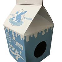 ScratchMe Chat Condo Scratcher Post Carton Rouge Couleur Lait Boîte Forme Chat Gratter Maison Lit lait carton chat maison