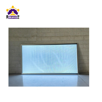 Kotak lampu Poster film aluminium ultratipis LED kustom bingkai gambar hitam ramping Snap kotak lampu Menu Led