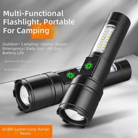 Lampe torche LED rechargeable en alliage d'aluminium, zoom optique, portée 500 m, laser blanc portable, super lumineuse, pour le camping et la randonnée