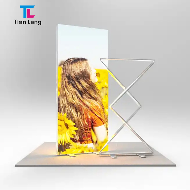 TianLang Tradeshow Exhibition Booth Display Rectangle Tension Fabric Backdrop Seg Pop-up LED Backlit Light Box