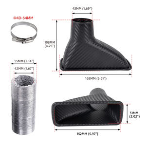 Vente en gros de prises d'air en fibre de carbone texturée, conduits d'<span class=keywords><strong>admission</strong></span> d'air circulaires, cornes d'<span class=keywords><strong>admission</strong></span> d'air carrées pour la modification automobile - Product Image 5