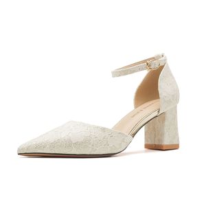 Youxianmei & S Jes Escarpins en satin à bout pointu, talon carré, bride cheville, chaussures de mariée à talon haut pour mariage et occasions formelles - Product Image 5