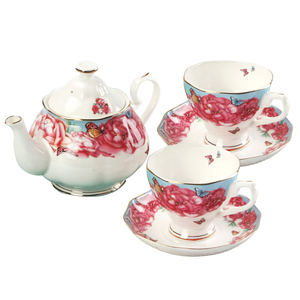 Tasse à café et soucoupe <span class=keywords><strong>Albert</strong></span> britannique haut de gamme, exquise et élégante, avec motif de rose complet de haute qualité - Product Image 5